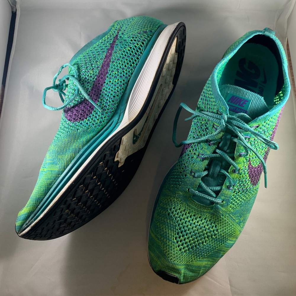 Used - Nike Flyknit Racer Turquoise size 14 - Picture 4 of 8